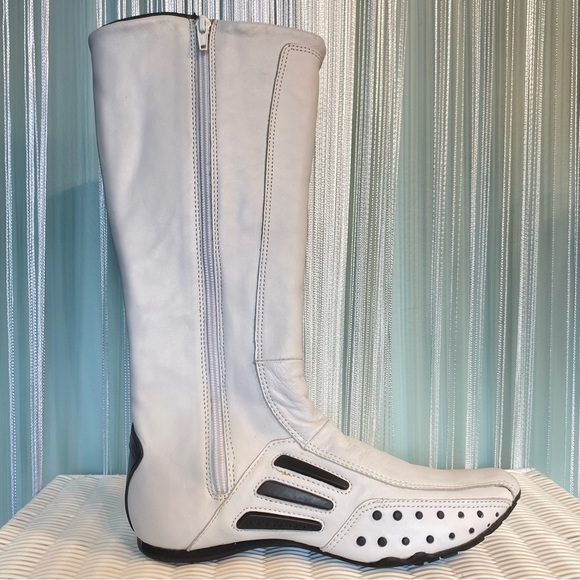 Women's Black and White XX By Mexx Motorcycle Boots NWOT Size 6 - Picture 9 of 17